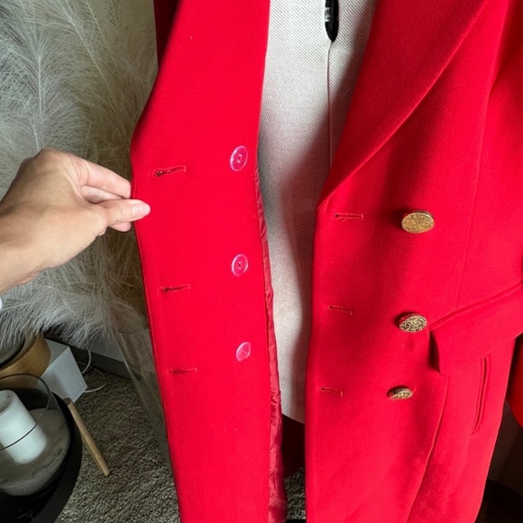Elliatt Vibrant Red Long Coat Double breasted gold buttons NWOT quiet luxury - Picture 13 of 15